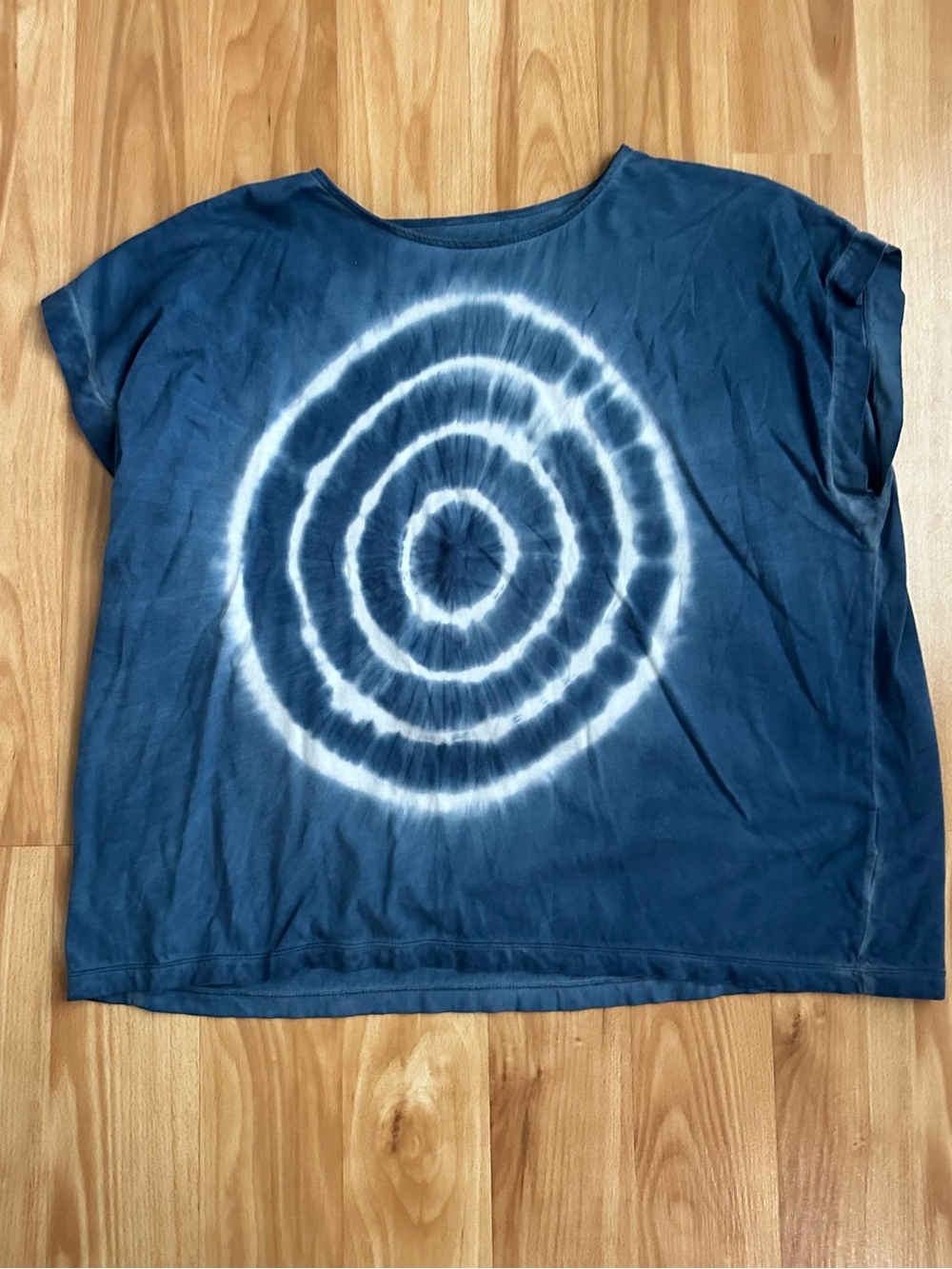 Madewell Navy and White Tie-Dye Short Sleeve Tee